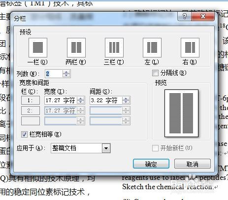Word 2007如何将文档分为两栏