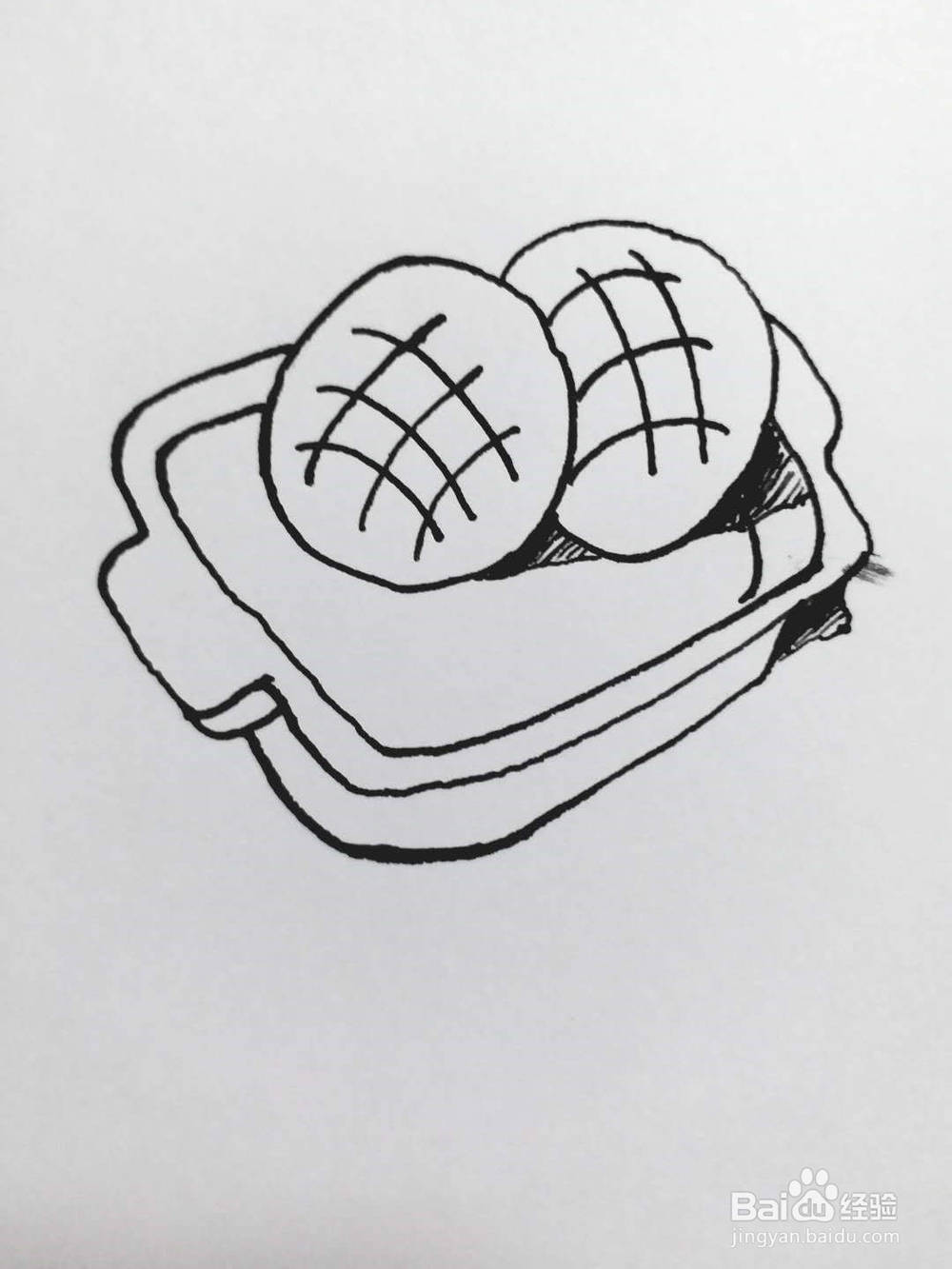 香港菠萝包的简笔画法