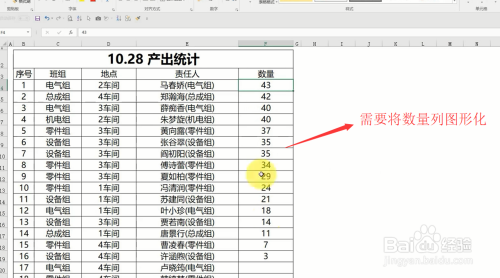 在Excel中如何将列表数据用柱状图显示