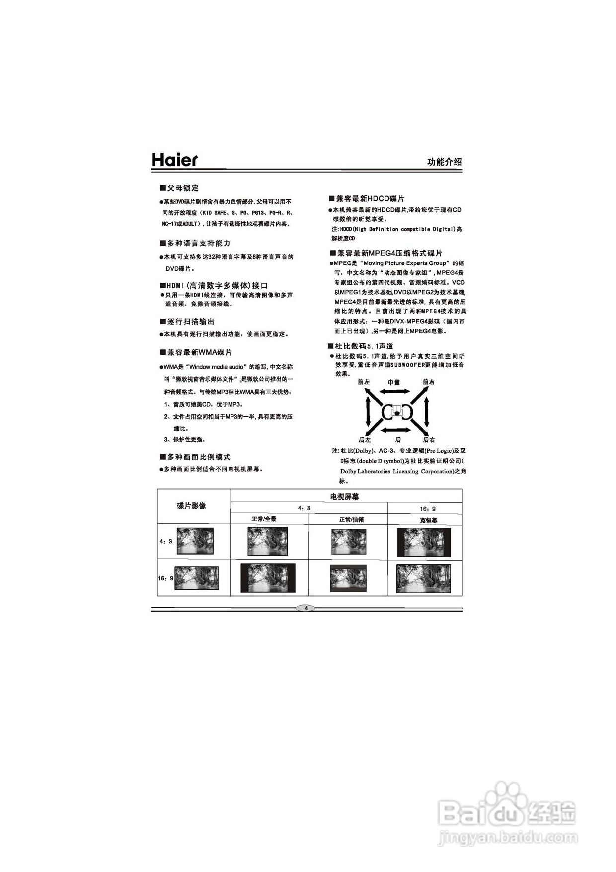 海尔DVD-H6860影碟机使用说明书:[1]