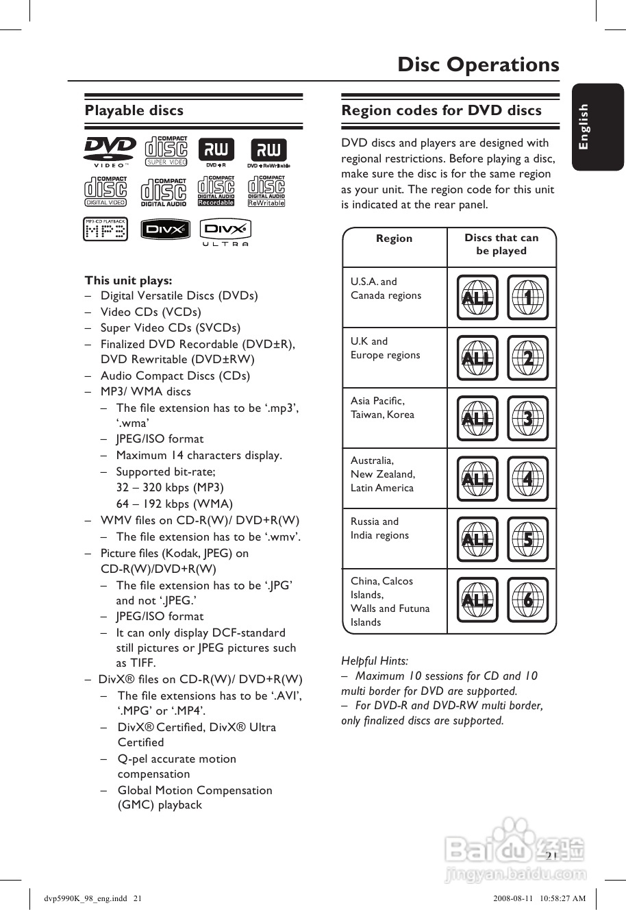飞利浦DVP5990K/98 DVD播放机使用说明书:[2]