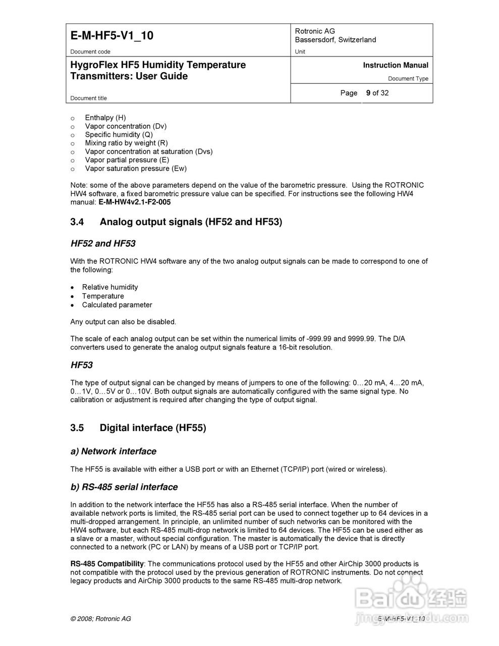HF5工业温湿度变送器操作手册:[1]
