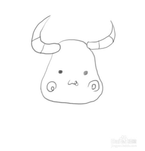 可爱小牛牛的简笔画