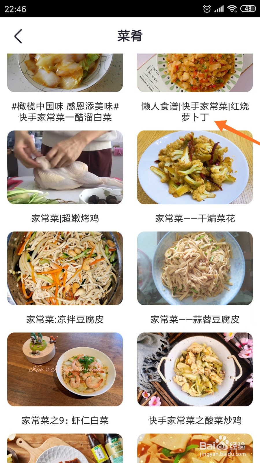 外婆菜谱中如何查看红烧萝卜丁