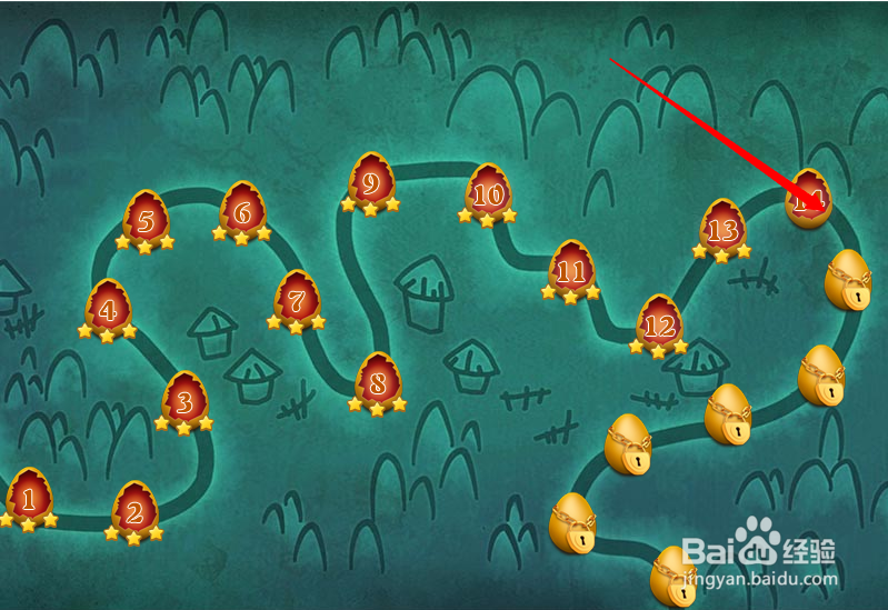 小游戏泡泡鸟历险记第14关