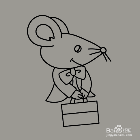 如何手工画上班的老鼠简笔画？