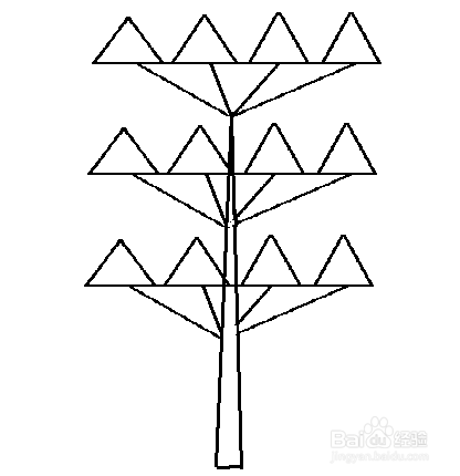 如何画图形组成的大树的简笔画