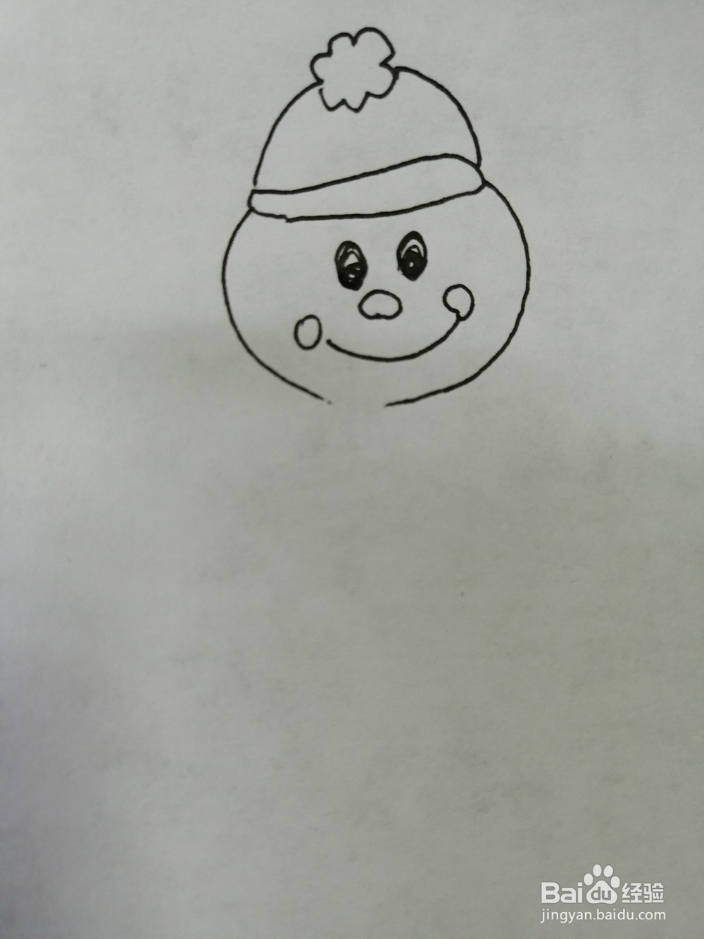 漂亮的雪人宝宝怎么画