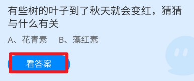 蚂蚁庄园2024.11.23:树叶到秋天变红与什么有关
