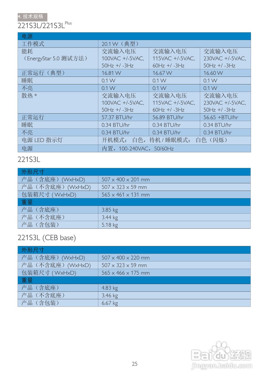 飞利浦221S3LCB/00液晶显示器使用说明书:[3]