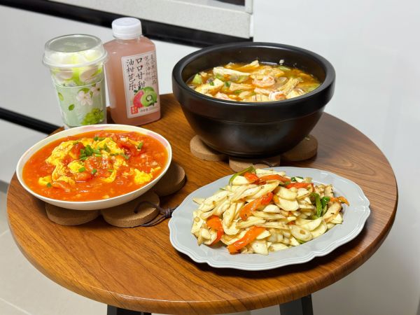 腐竹虾仁豆腐煲