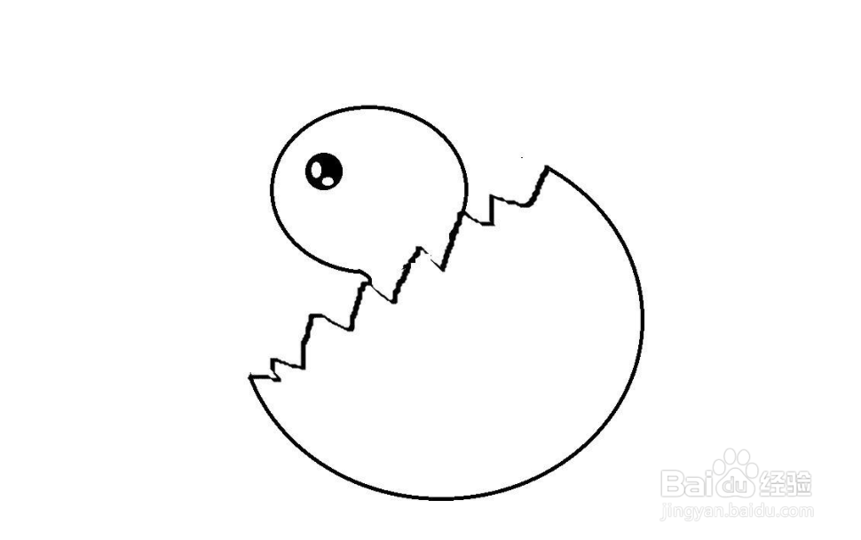 怎样画破壳的小鸡