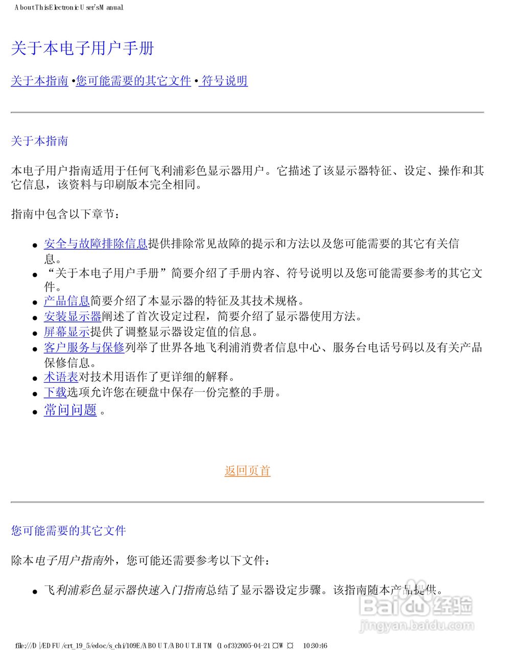 Philip飞利浦109E50显示器说明书:[1]