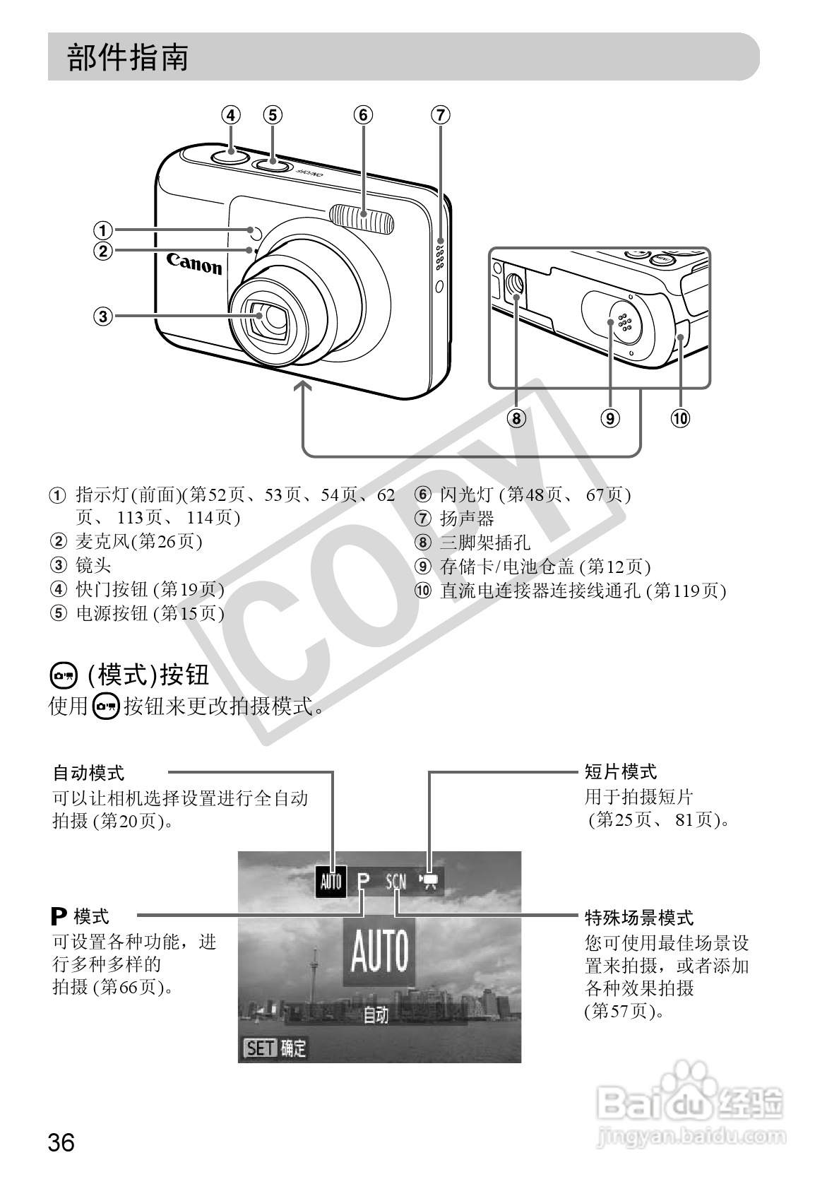 佳能PowerShot A800数码相机使用说明书:[4]