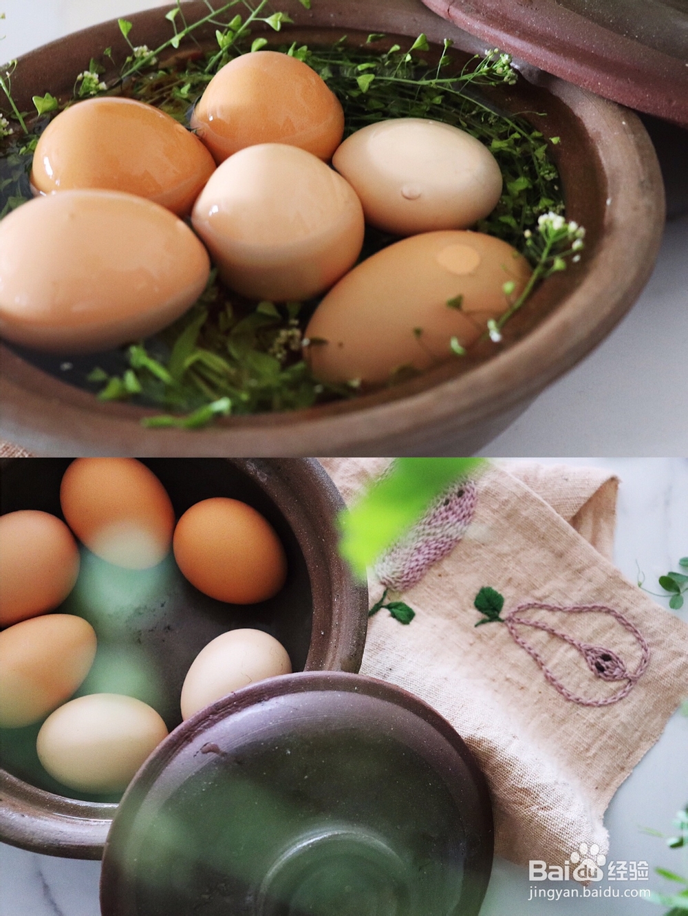 吃不胖的荠菜花煮鸡蛋