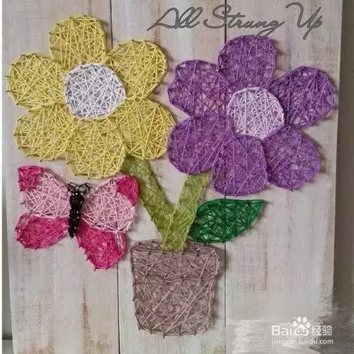 毛线手工，创意装饰画