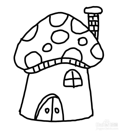 怎么画彩色简笔画蘑菇屋