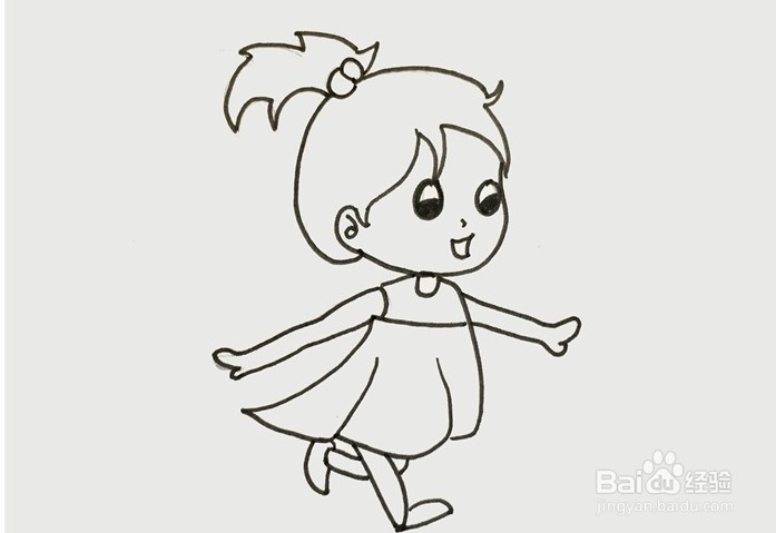 伴儿成长简笔画系列-少女怎么画方法二