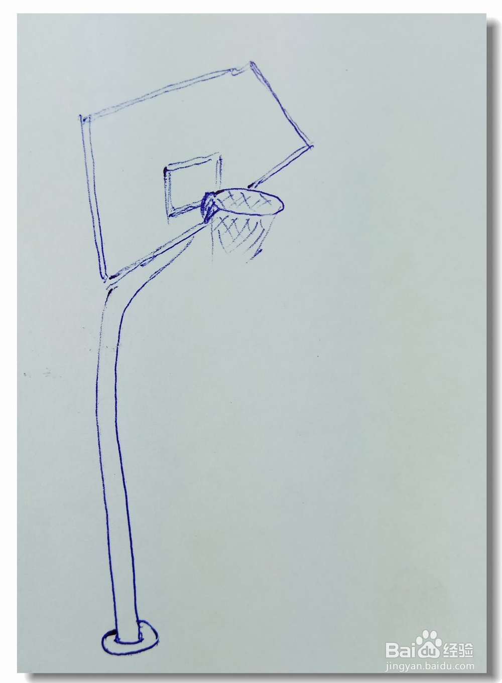 怎样画简笔画“篮球桩”