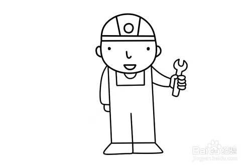 修理工人的简笔画