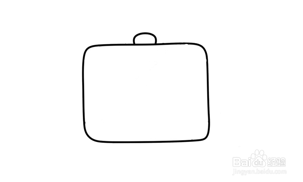 如何画出一个红色皮箱？