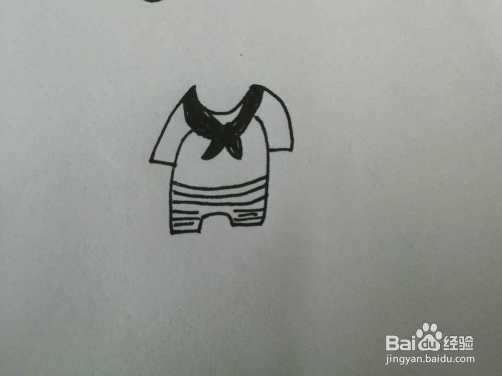 简笔画宝宝水手服