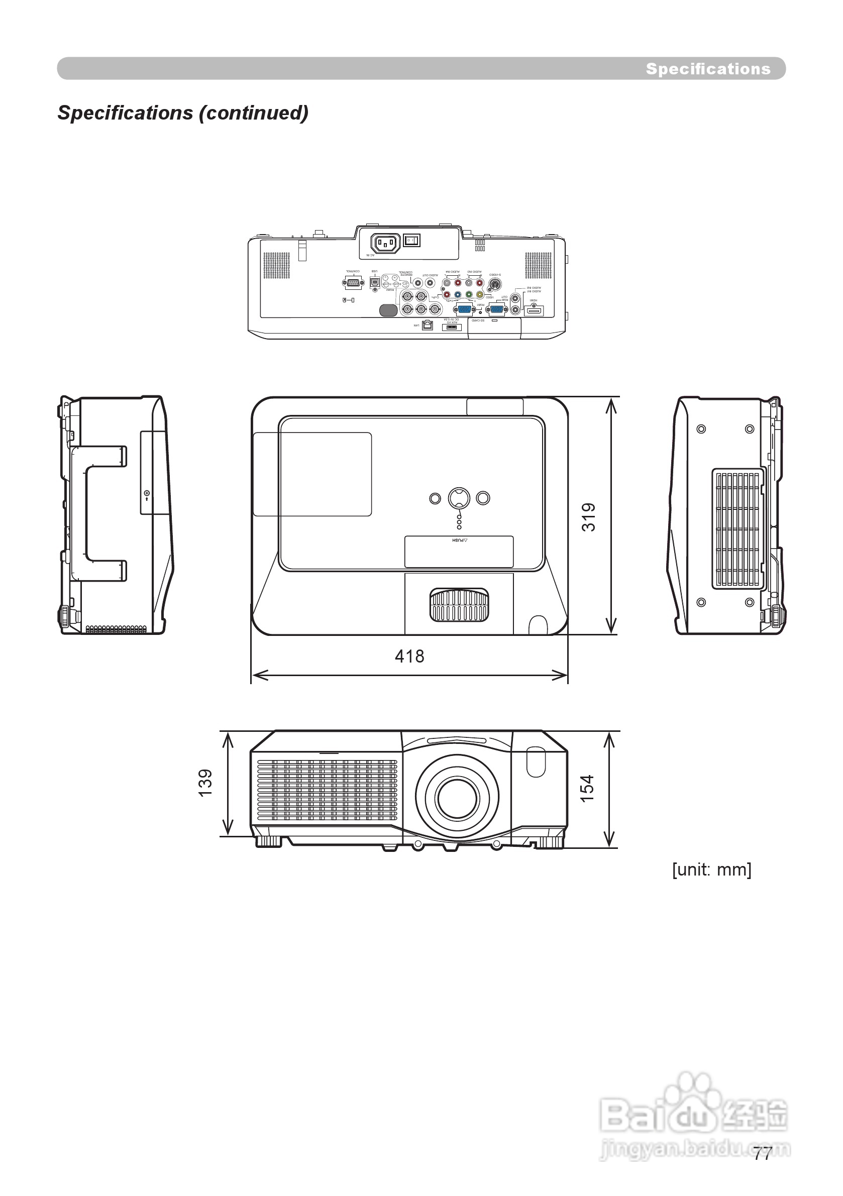 日立 CP-X809W投影机说明书:[8]