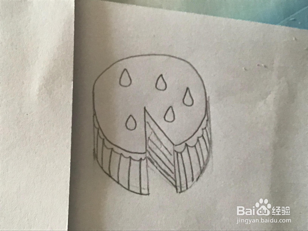 草莓蛋糕 简笔画 详细绘画步骤教程！