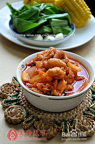 韩式辣酱炒鸡肉做法
