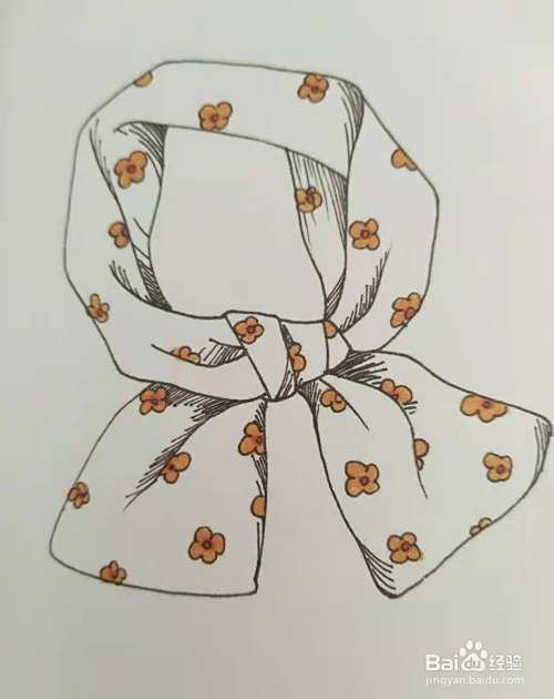 怎么用马克笔画碎花丝巾