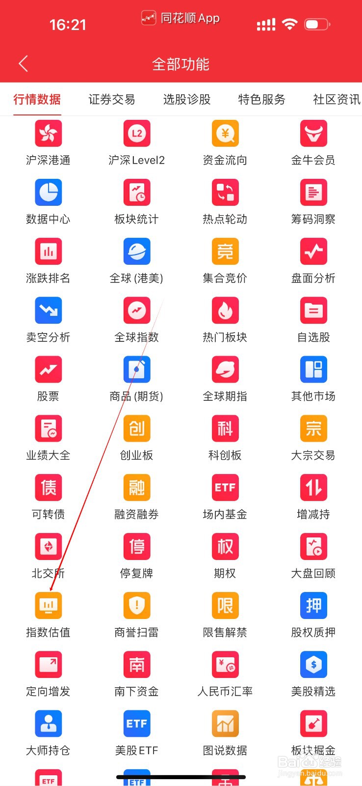 同花顺怎么查看指数估值