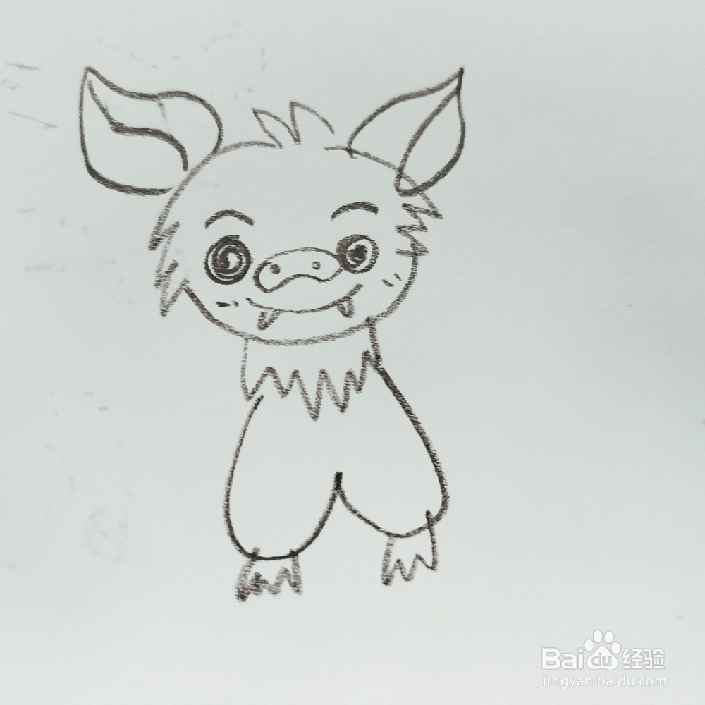 怎么来教幼儿画一只卡通蝙蝠简笔画?