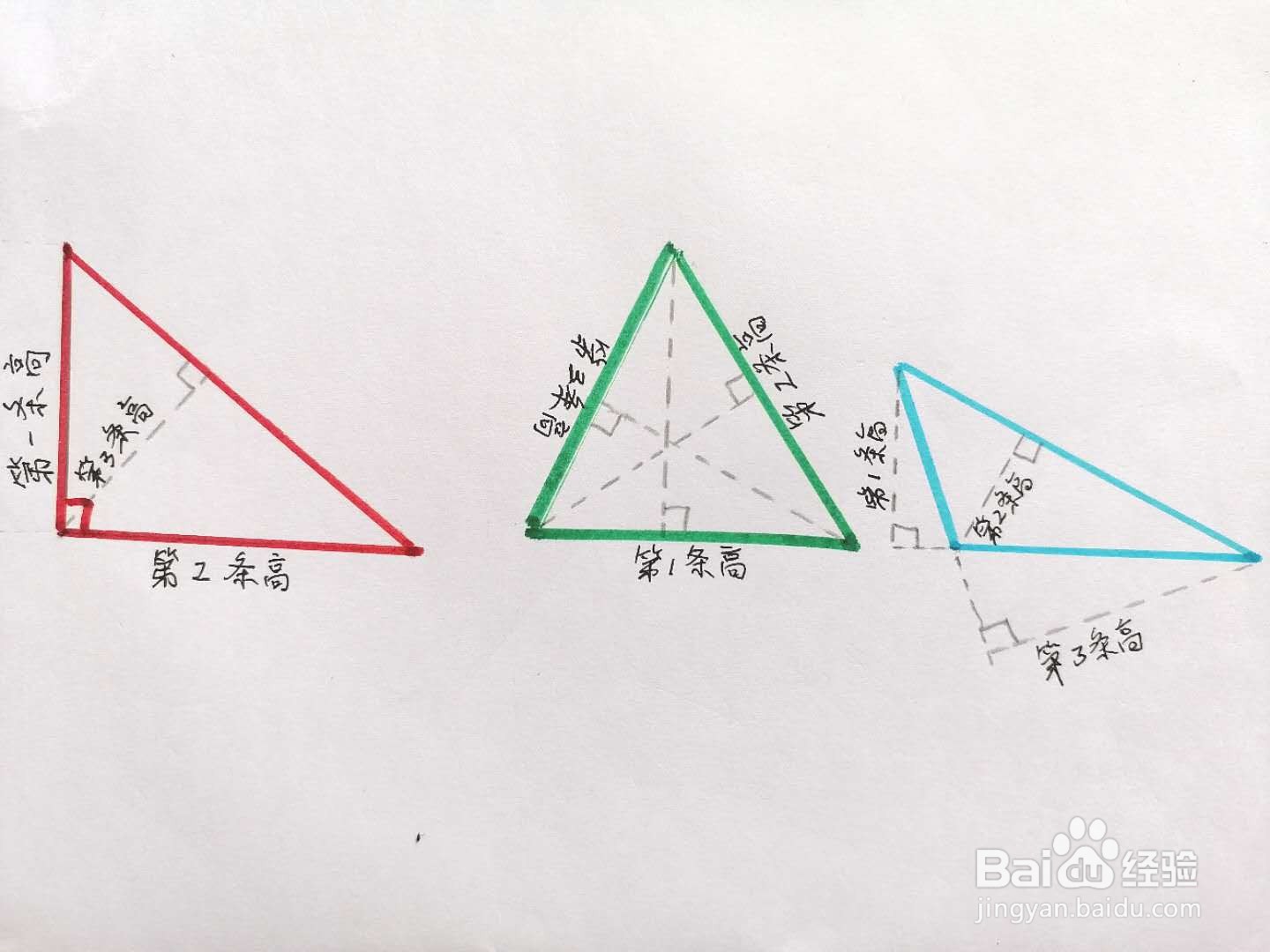 钝角三角形三种画法图片