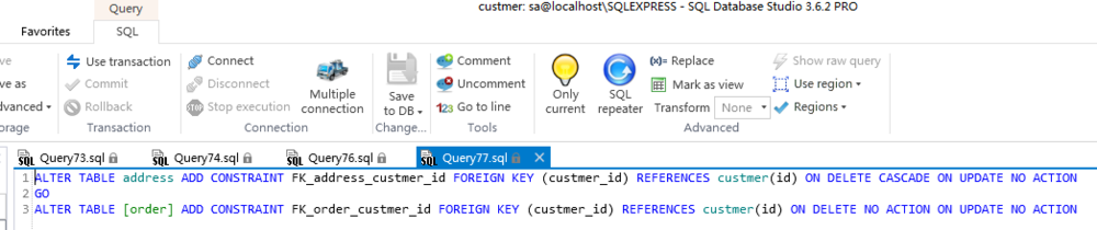 如何用SQL DB Studio生成表CREATE REFEREN语句