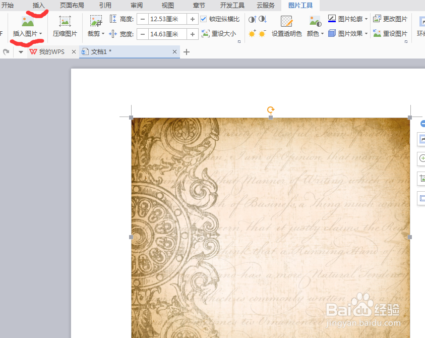如何在WPS中插入底图