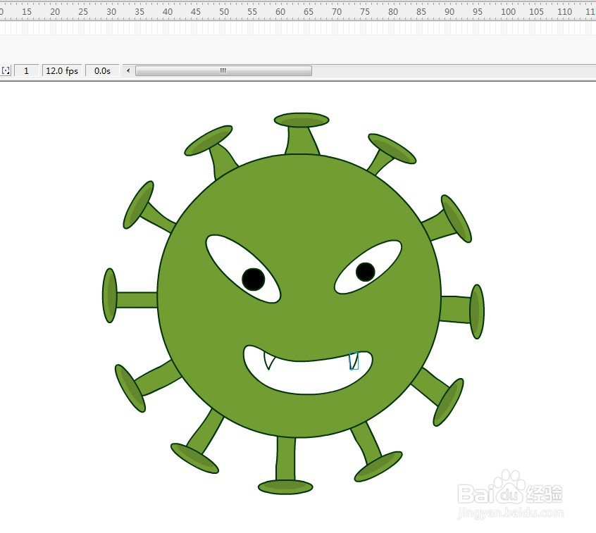 flash如何绘制一个病毒的卡通形象教程