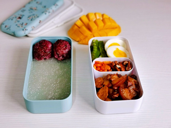 紫米芒果西米捞便当