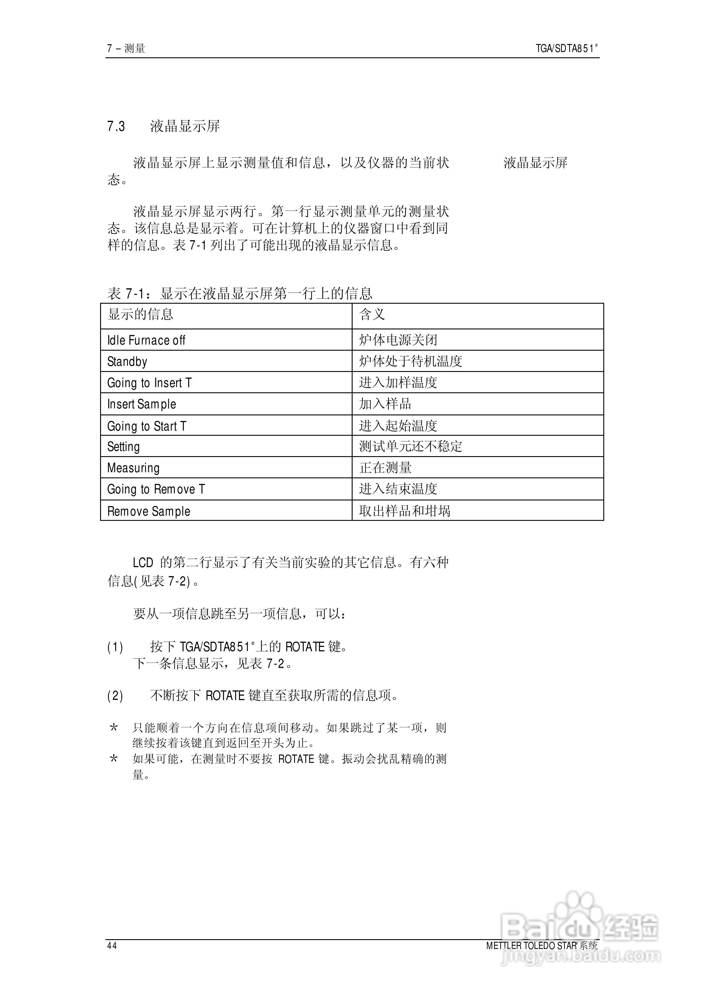 METTLER TOLEDO STAR系统TGA/SDTA851热重分析仪操作说:[5]