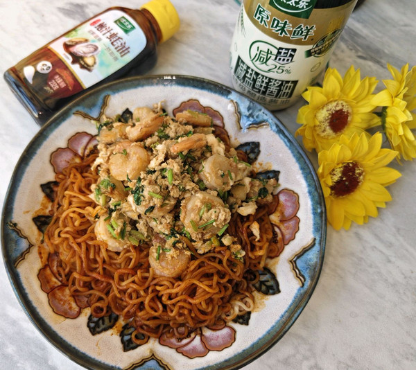 翡翠虾仁火鸡面