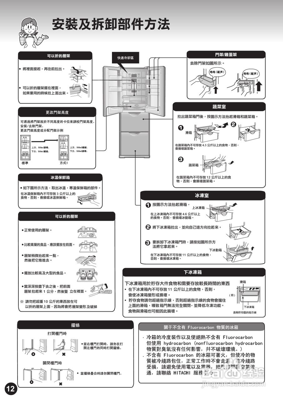 日立牌R-SF37WVPG型雪柜使用说明书:[2]