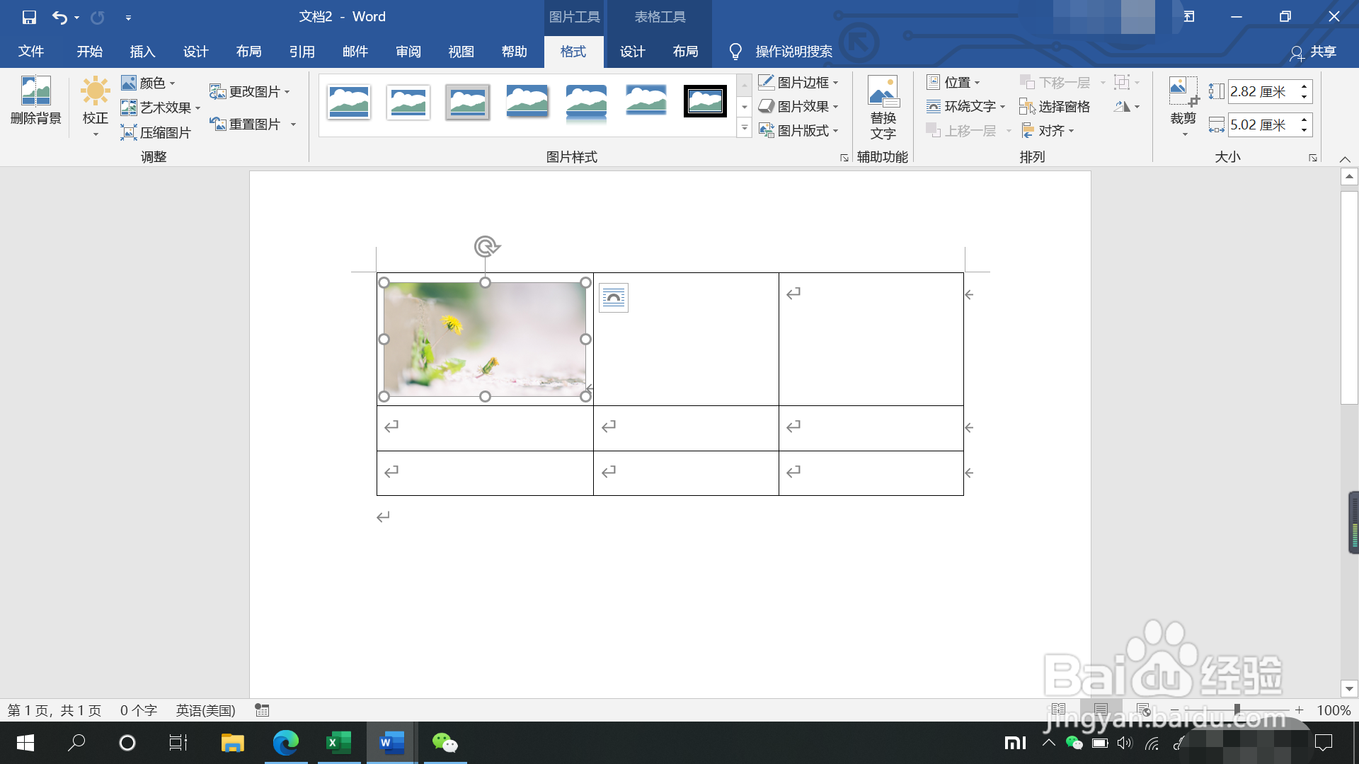 word表格如何插入图片
