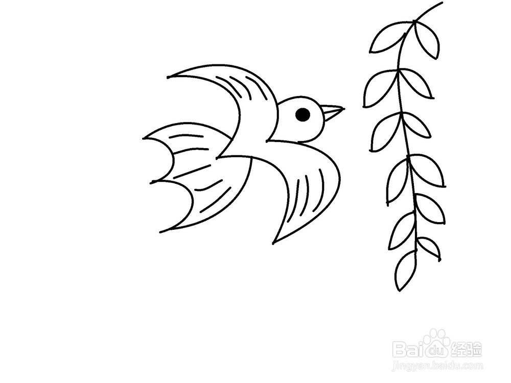 用数字3画燕子的方法