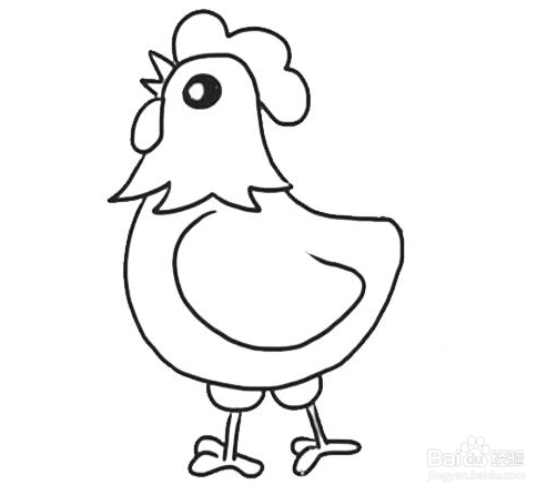 教你画小公鸡简笔画