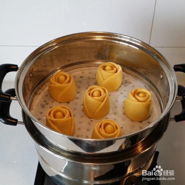 教你怎么做豆渣南瓜面粉玫瑰馒头
