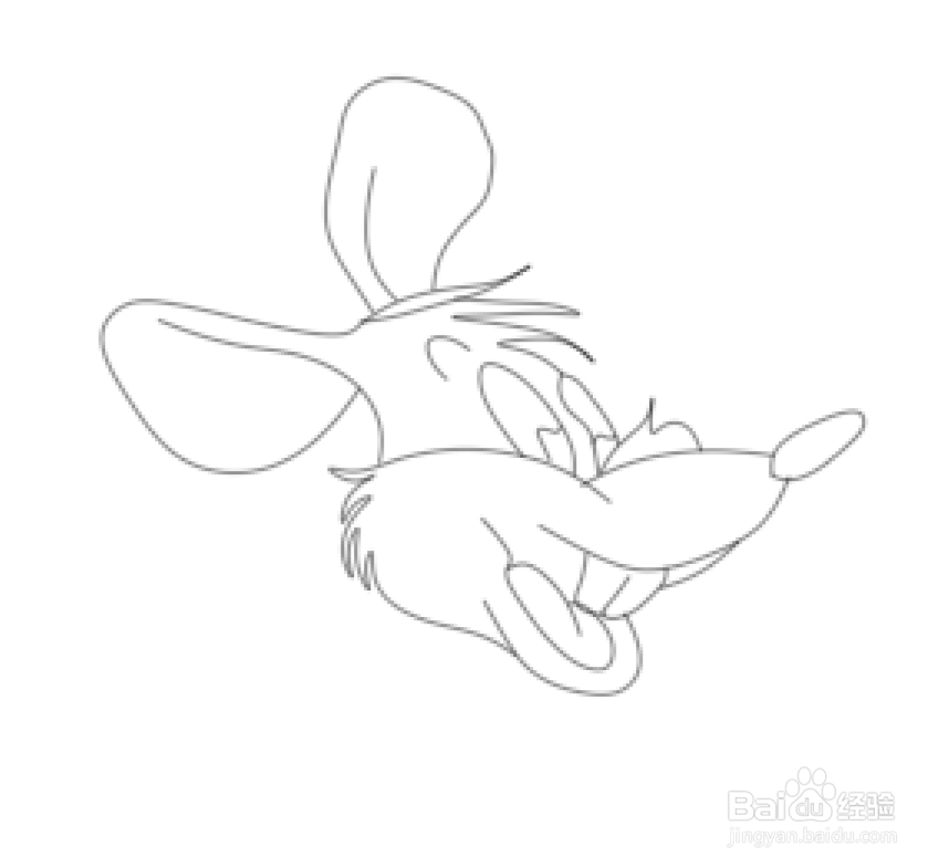 简笔画--卡通版得意的小老鼠