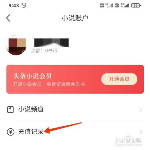 今日头条小说账户的充值记录怎么查