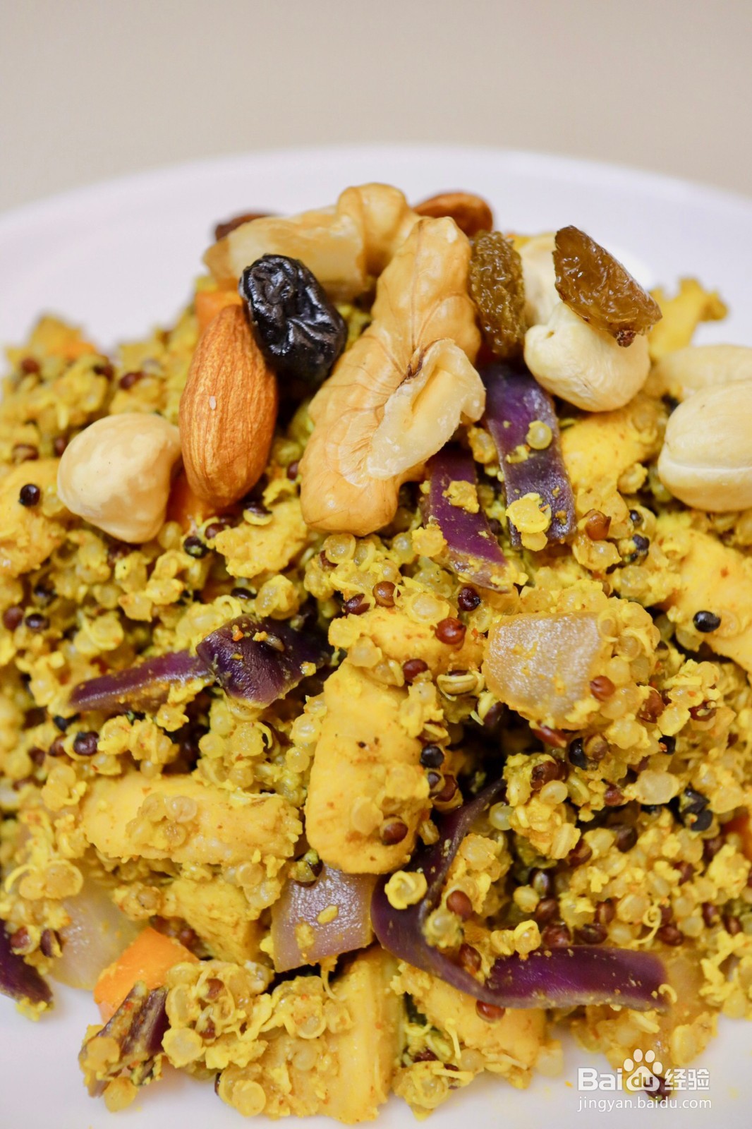 三色藜麦鸡胸肉咖喱缤纷炒饭