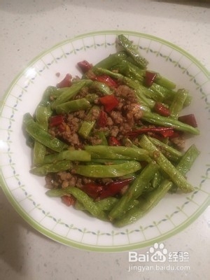 养生食补肉末干煸四季豆的做法