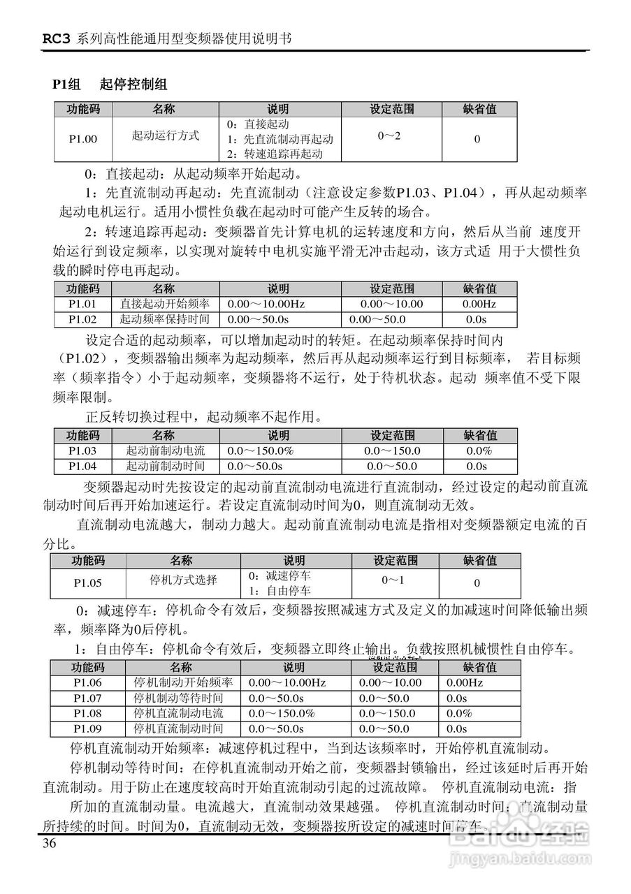 日普RC3-400/P3矢量型变频器使用说明书:[4]