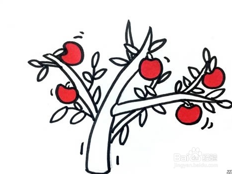 如何画苹果树简笔画?